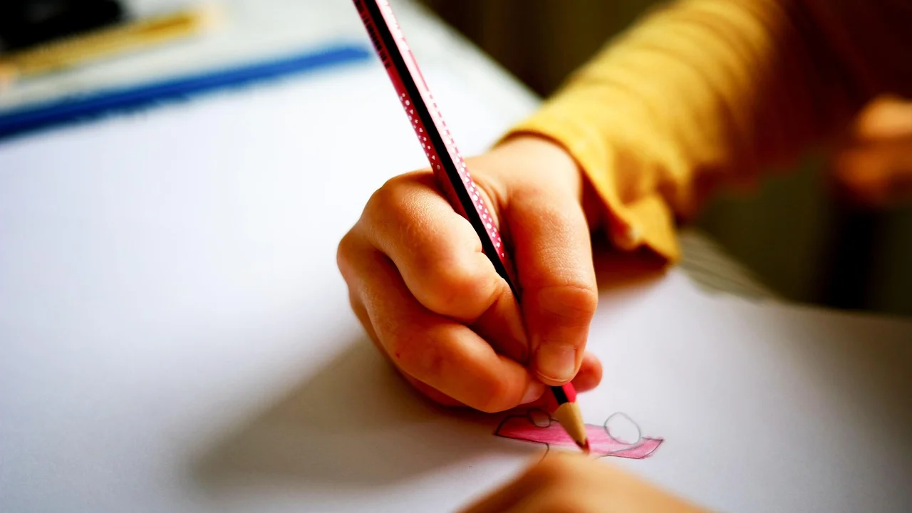 Aluno conferindo a estrutura final de uma atividade escolar