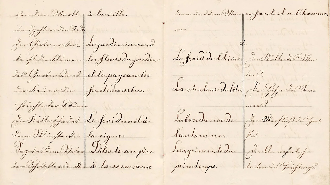 Pessoa revisando palavras em um caderno