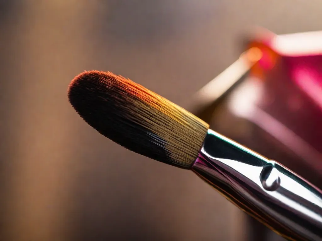 Tema: Técnicas de Pintura em Metal

Descrição da imagem: Um close-up de uma mão habilidosa de um artista segurando um pequeno pincel, aplicando delicadamente tinta metálica vibrante em uma superfície de metal. A mão do artista está firme e focada, mostrando a precisão e atenção aos detalhes necessários para a pintura em metal. As cores ricas da t