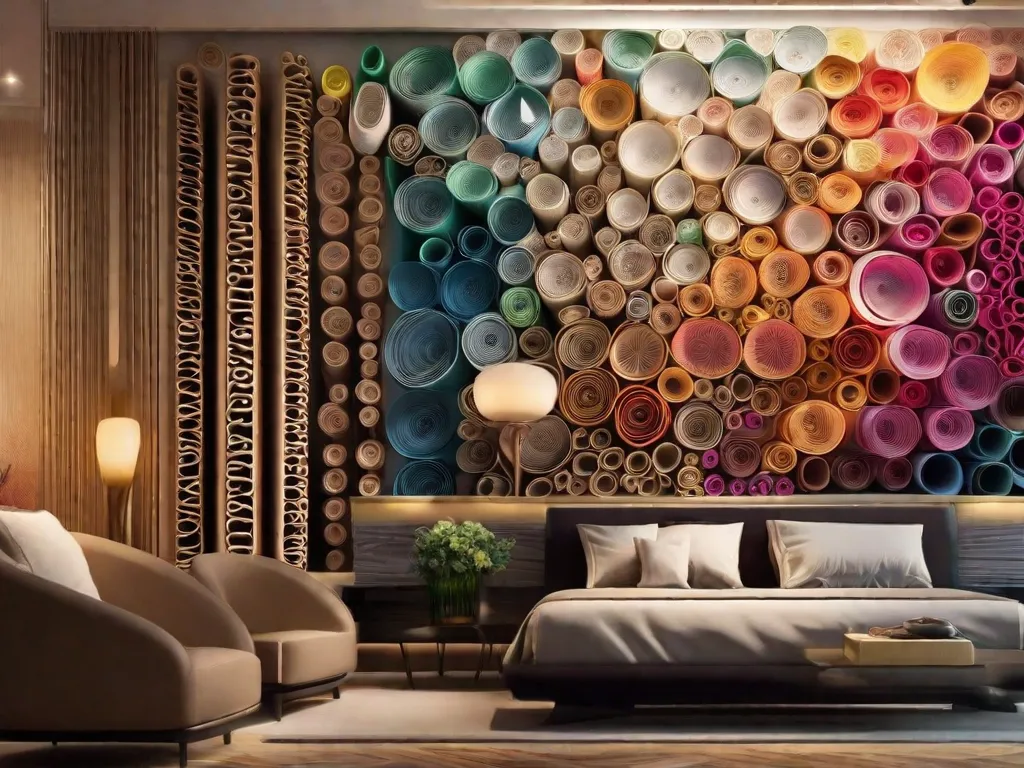 Descrição: Uma deslumbrante peça de arte de parede criada ao transformar rolos de papel comum em um design hipnotizante. A obra de arte apresenta padrões intricados e cores vibrantes, adicionando um toque único e criativo a qualquer ambiente.