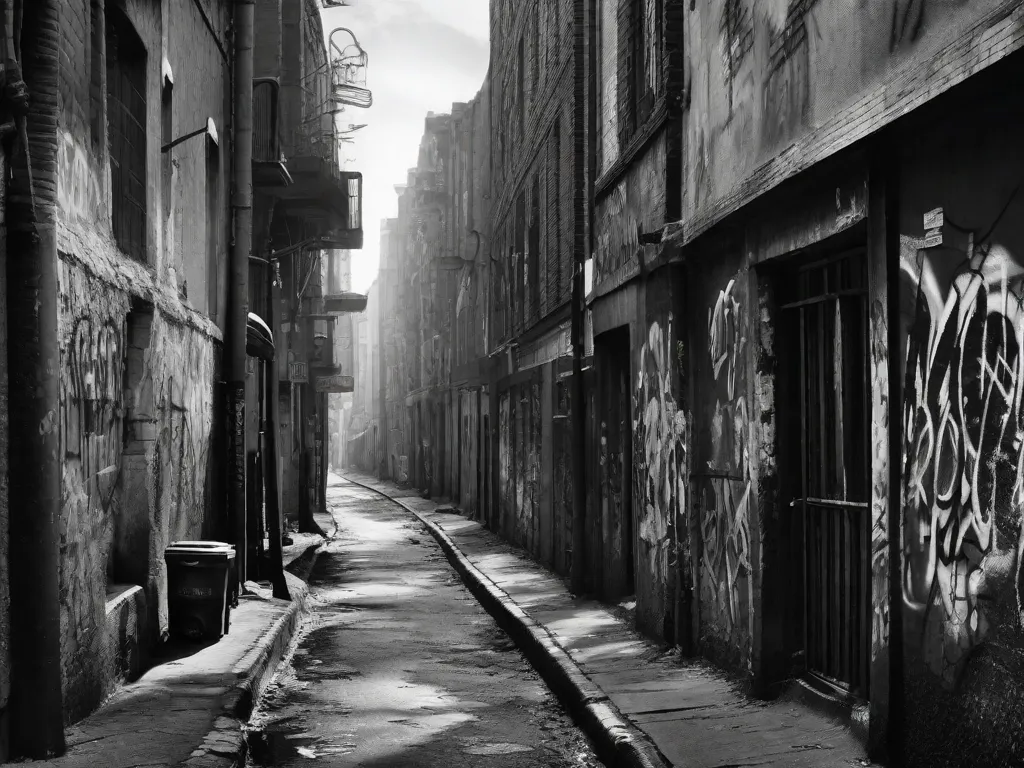 Uma fotografia em preto e branco captura a essência do realismo urbano em 