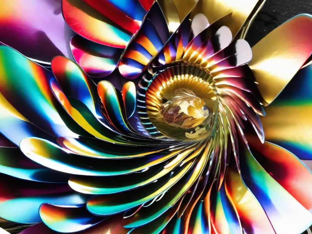Descrição: Um vibrante ornamento de jardim feito a partir de CDs antigos reaproveitados. A luz do sol reflete na superfície brilhante, criando um espetáculo hipnotizante de cores. Os CDs são dispostos em um padrão em cascata, adicionando um toque de fantasia e criatividade ao jardim.
